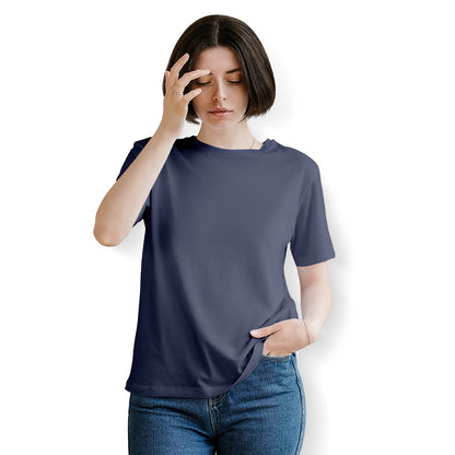 Women's Essential Crew Neck T-Shirt Printed in USA|180GSM Back DTF