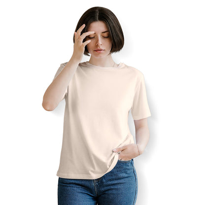 Women's Essential Crew Neck T-Shirt Printed in USA|180GSM Back DTF