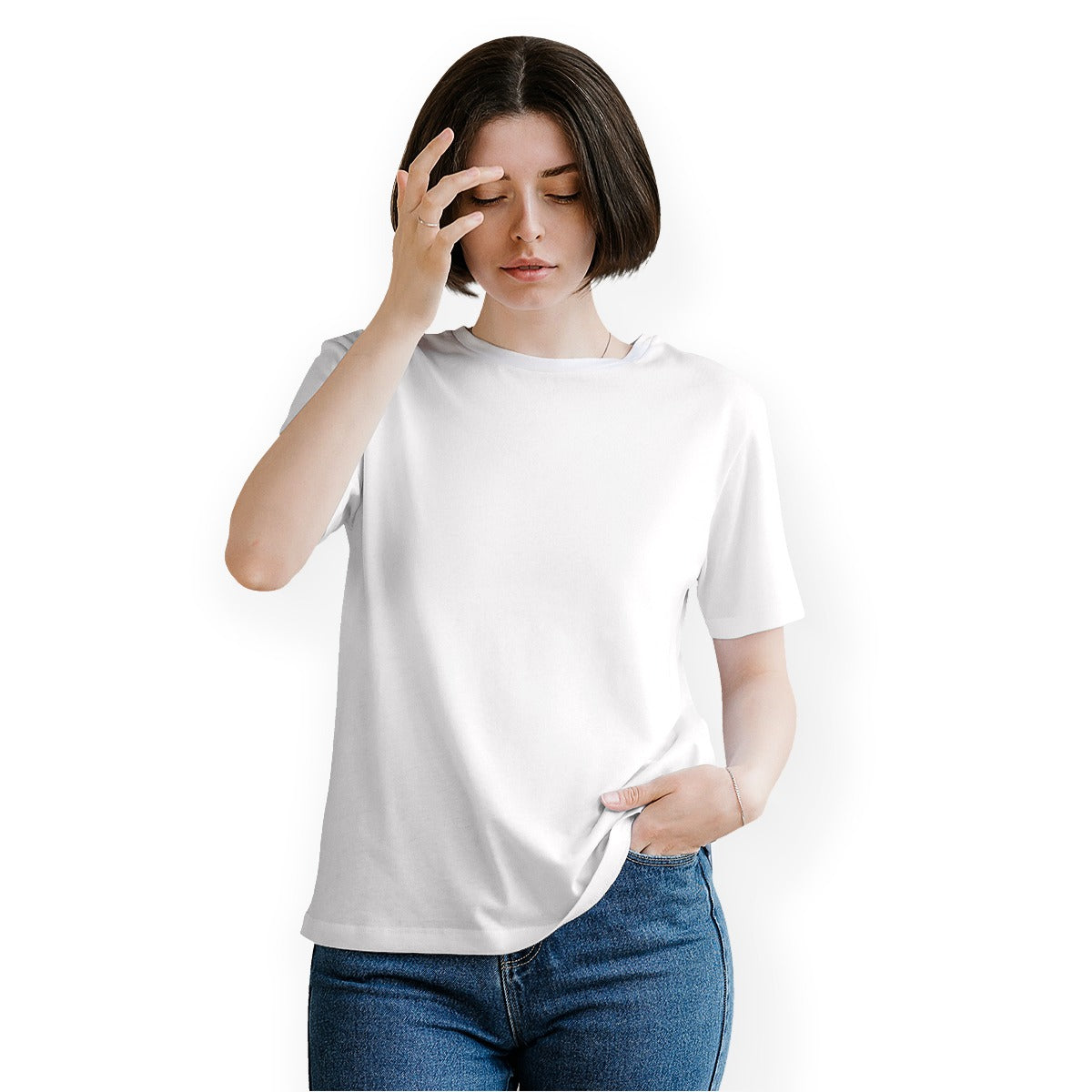 Women's Essential Crew Neck T-Shirt Printed in USA|180GSM Back DTF