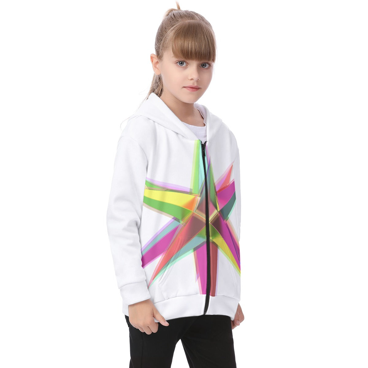 All-Over Print Kid's Heavy Fleece Zip Up Hoodie