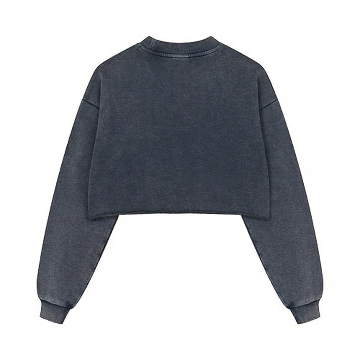 Women’s Cropped Distressed Sweatshirt|380GSM Cotton DTG