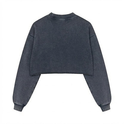 Women’s Cropped Distressed Sweatshirt|380GSM Cotton DTG