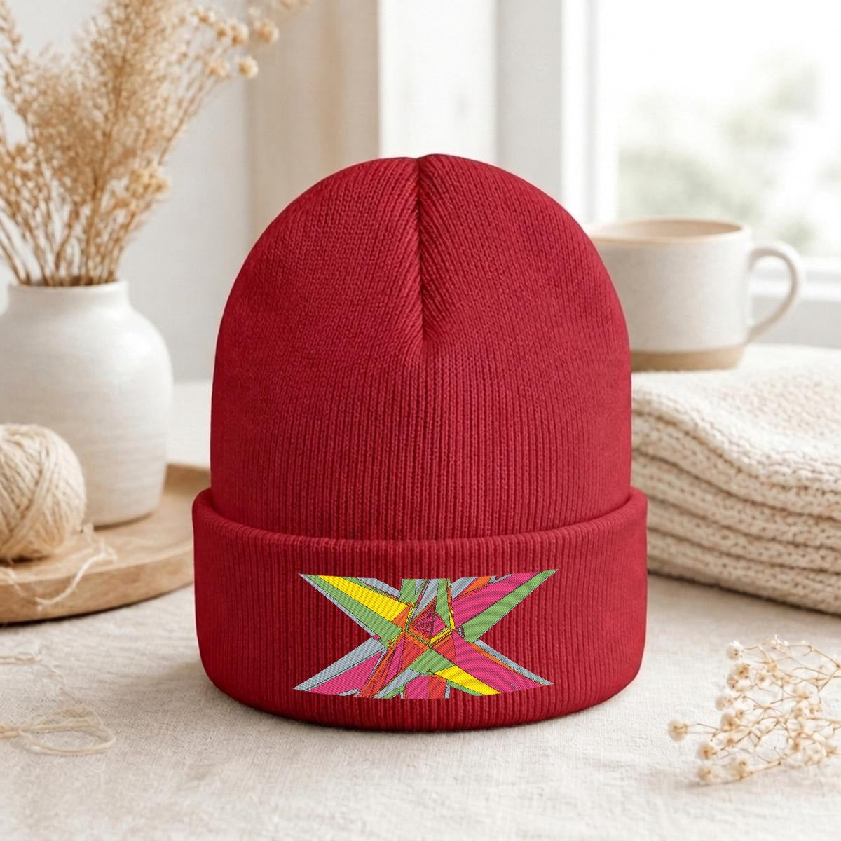 Embroidered Knit Beanie