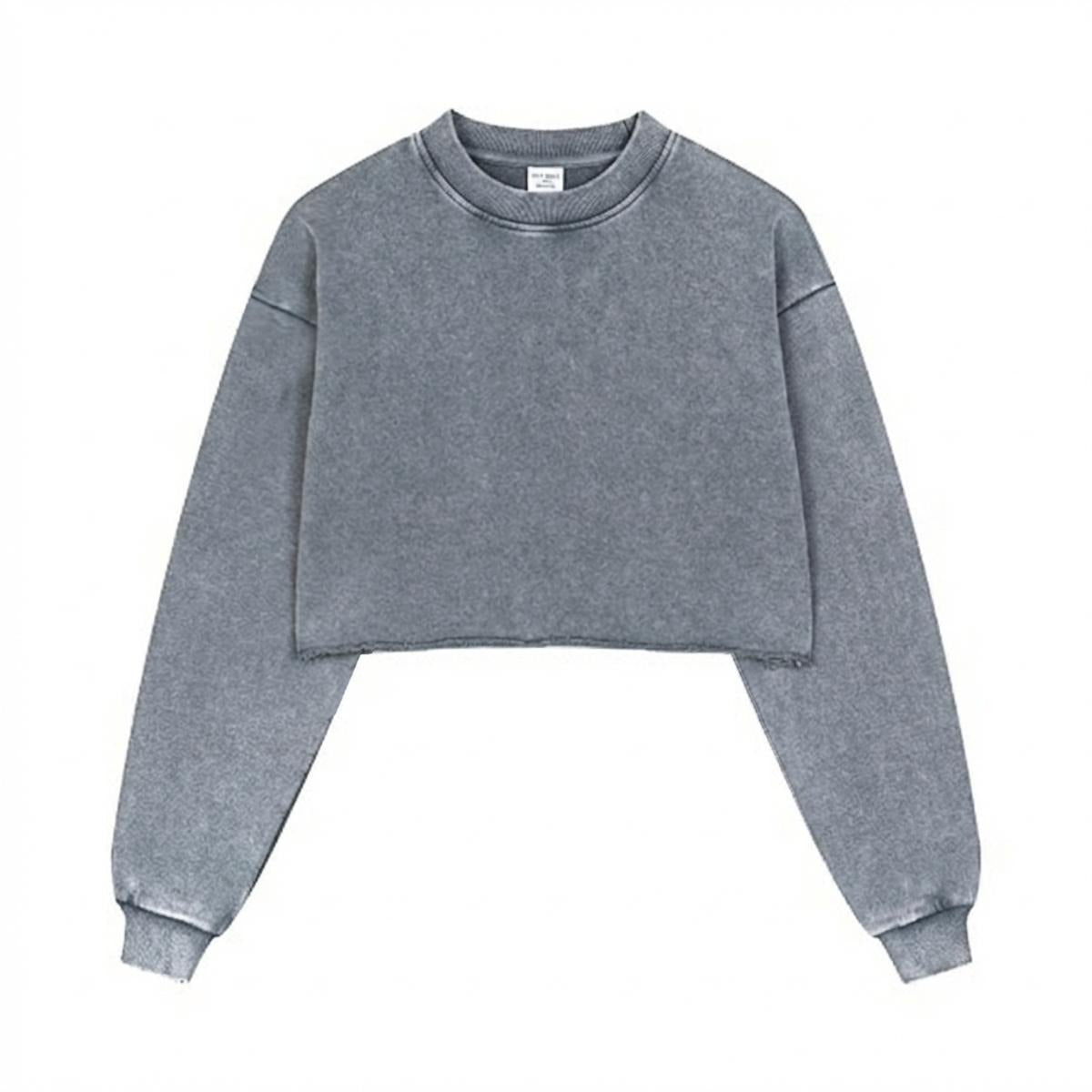Women’s Cropped Distressed Sweatshirt|380GSM Cotton DTG