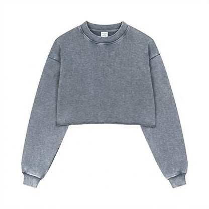 Women’s Cropped Distressed Sweatshirt|380GSM Cotton DTG