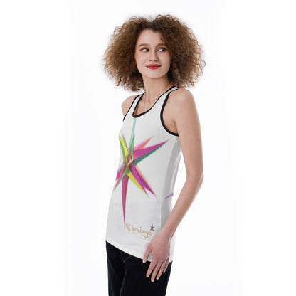 All-Over Print Women's Back Hollow Tank Top