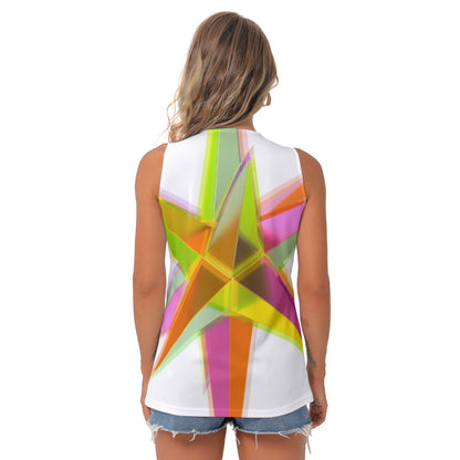 All-Over Print Women's Sleeveless V-Neck Top