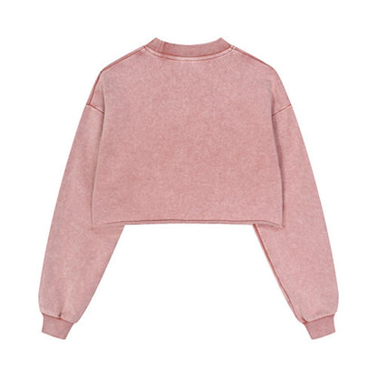 Women’s Cropped Distressed Sweatshirt|380GSM Cotton DTG