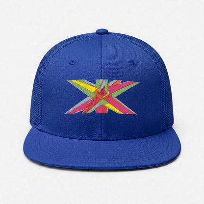 Embroidery Flat-Brim Mesh Cap