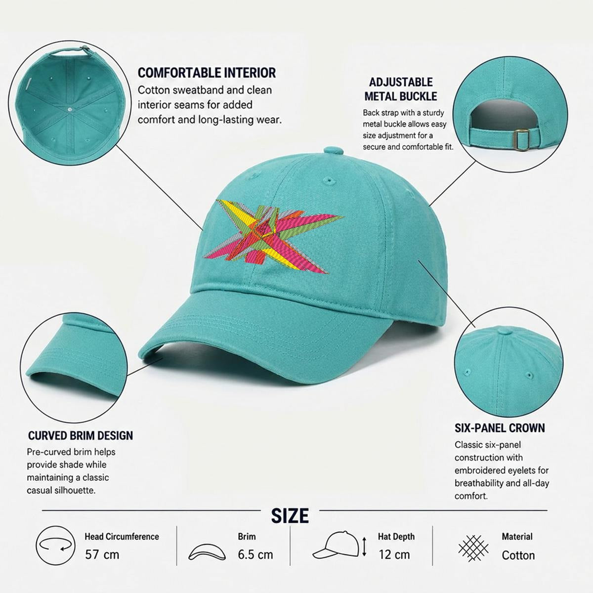 Embroidery Soft-Crown Flat Cap