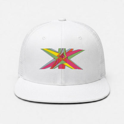 Embroidery Flat-Brim Mesh Cap