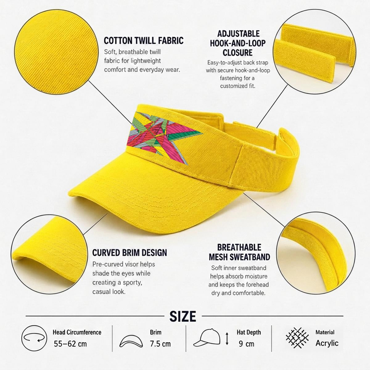 Embroidery Open-Top Visor