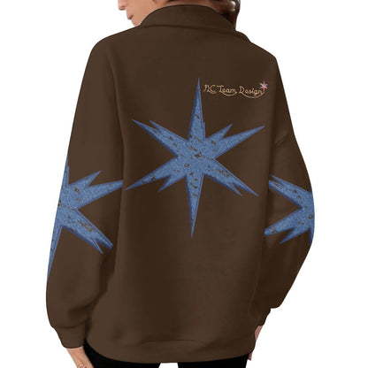 Women's Half-Zip Sweatshirt With Fleece|DTF
