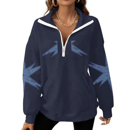 Women's Half-Zip Sweatshirt With Fleece|DTF