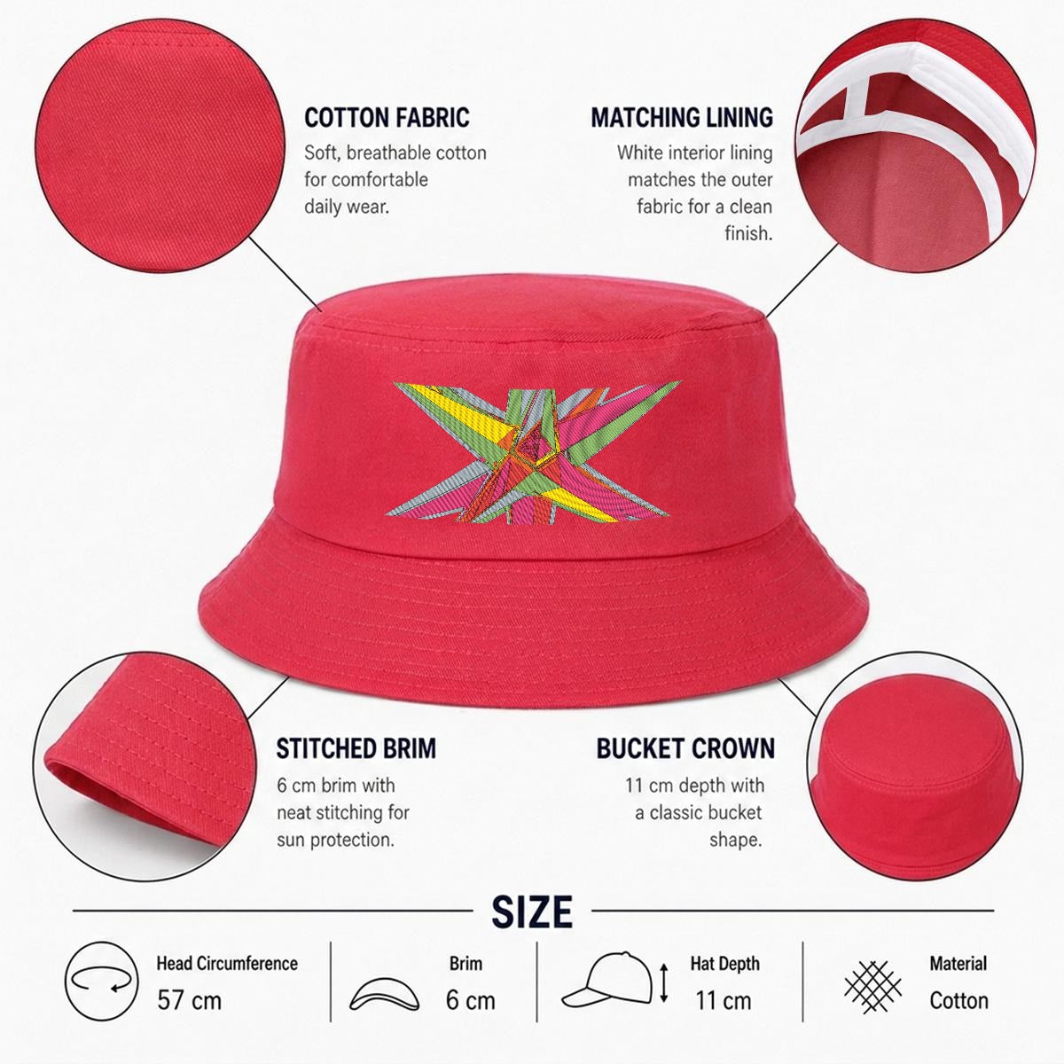 Embroidery Bucket Hat