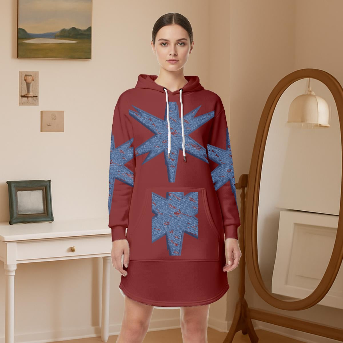 Women’s Hoodie Dress With Fleece|DTF