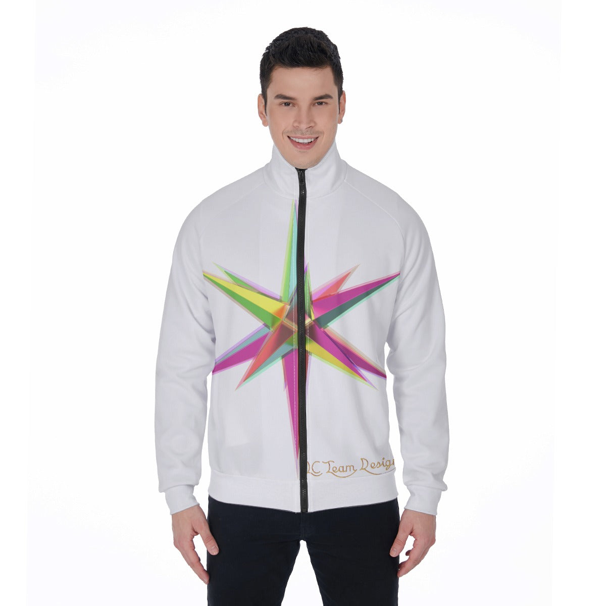 All-Over Print Men's Stand Collar Jacket
