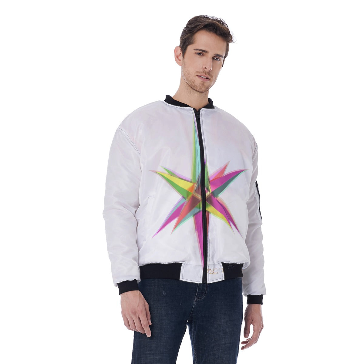All-Over Print Men's Jacket With Sleeve Pocket