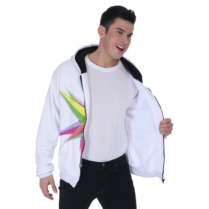 All-Over Print Men's Heavy Fleece Raglan Zip Up Hoodie With Pocket