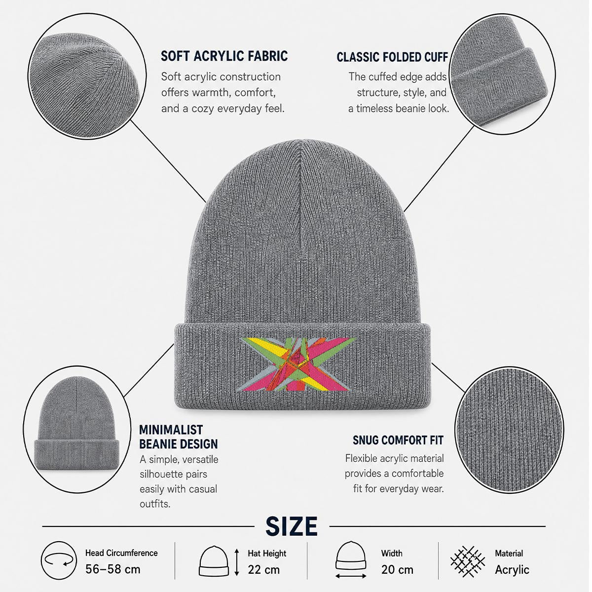 Embroidered Knit Beanie