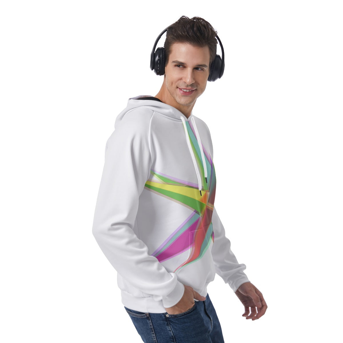 All-Over Print Men's Raglan Pullover Hoodie