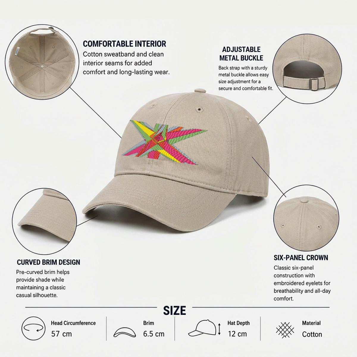 Embroidery Soft-Crown Flat Cap
