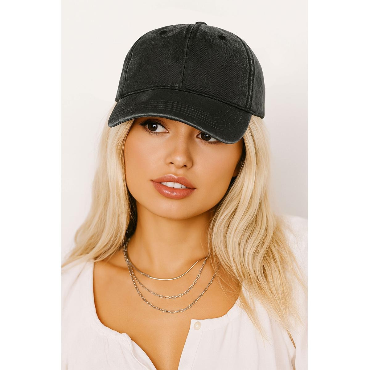Adult Washed Denim Baseball Cap Printed in USA