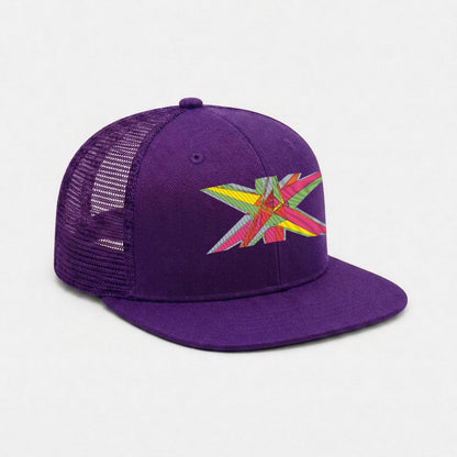 Embroidery Flat-Brim Mesh Cap