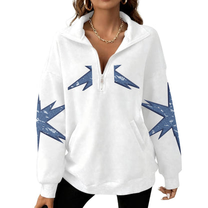 Women's Half-Zip Sweatshirt With Fleece|DTF