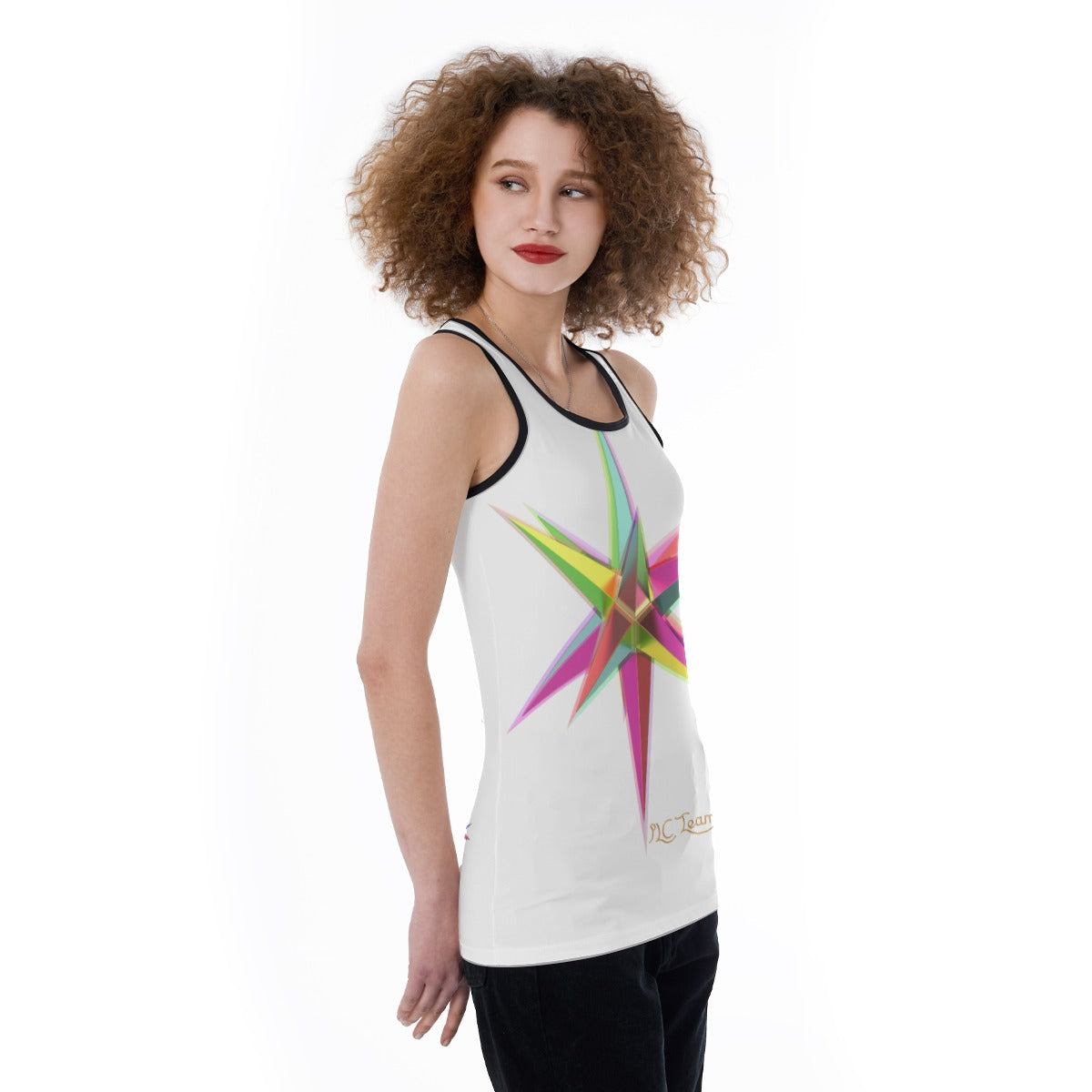 All-Over Print Women's Back Hollow Tank Top