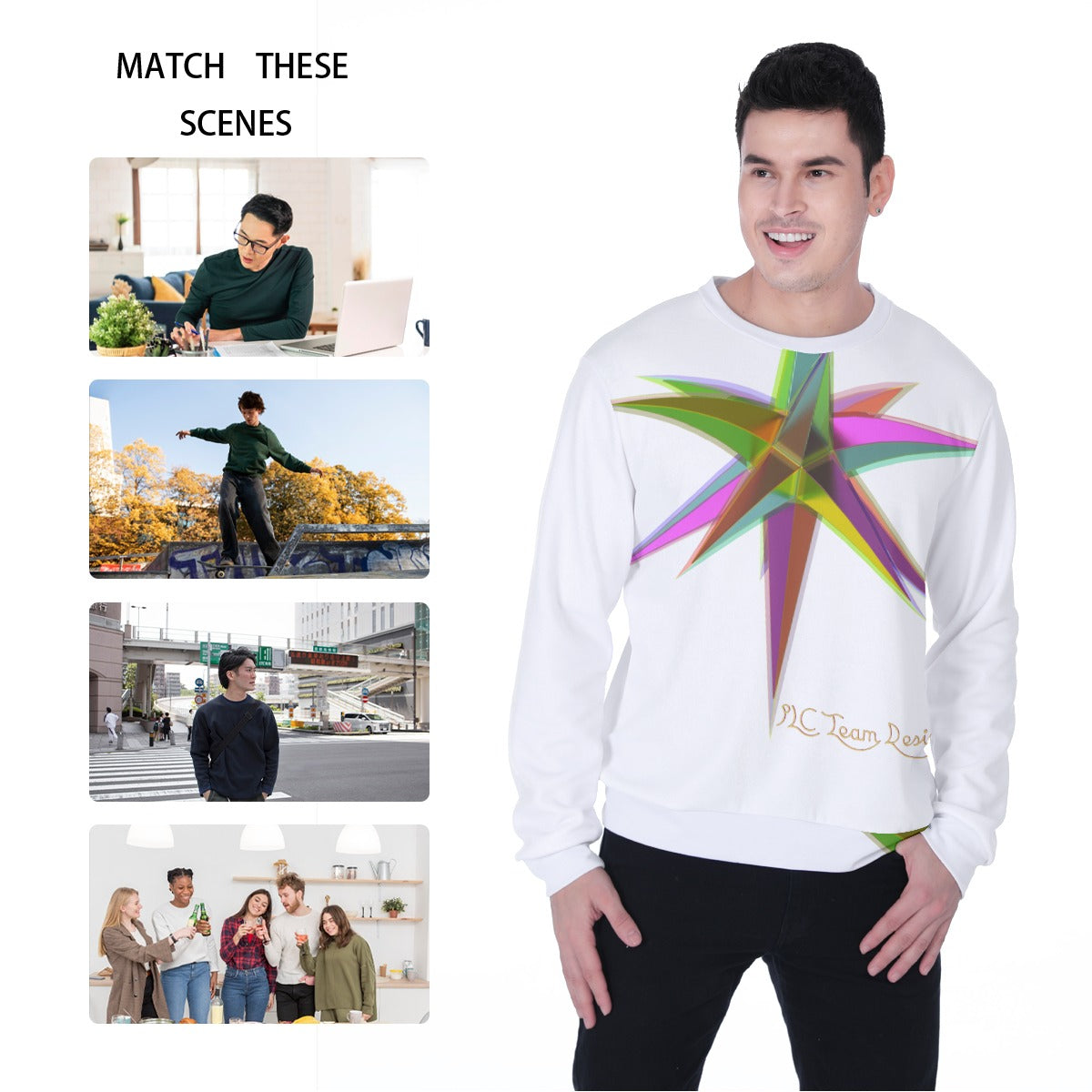 All-Over Print Men's Heavy Fleece Sweatshirt