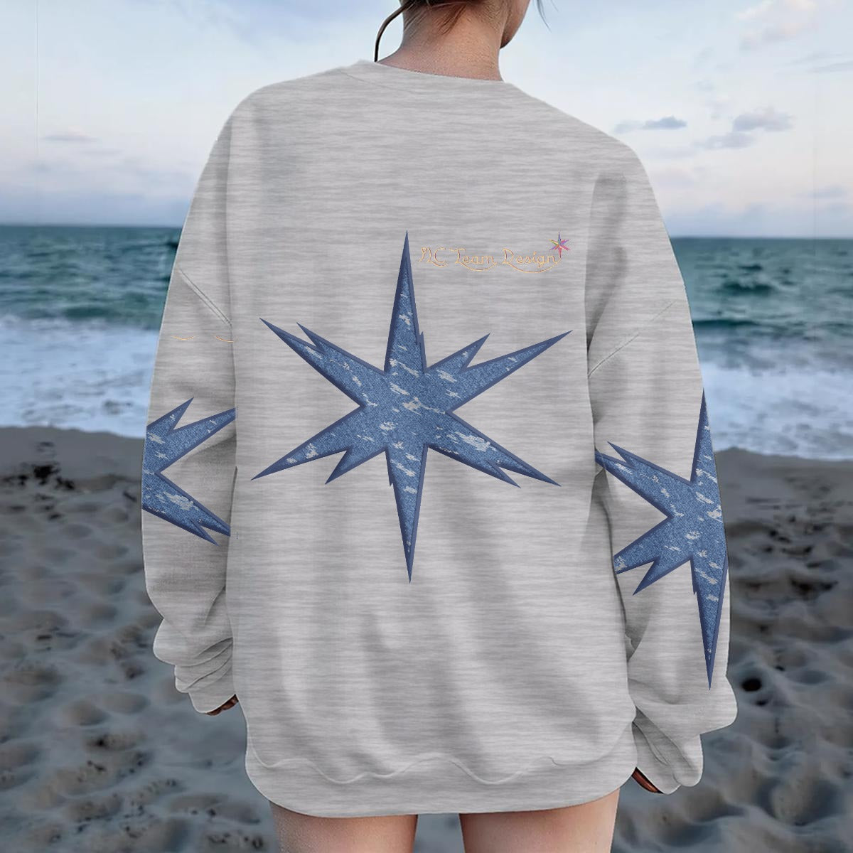 Women's Drop Shoulder Crew Neck Sweatshirt|DTF