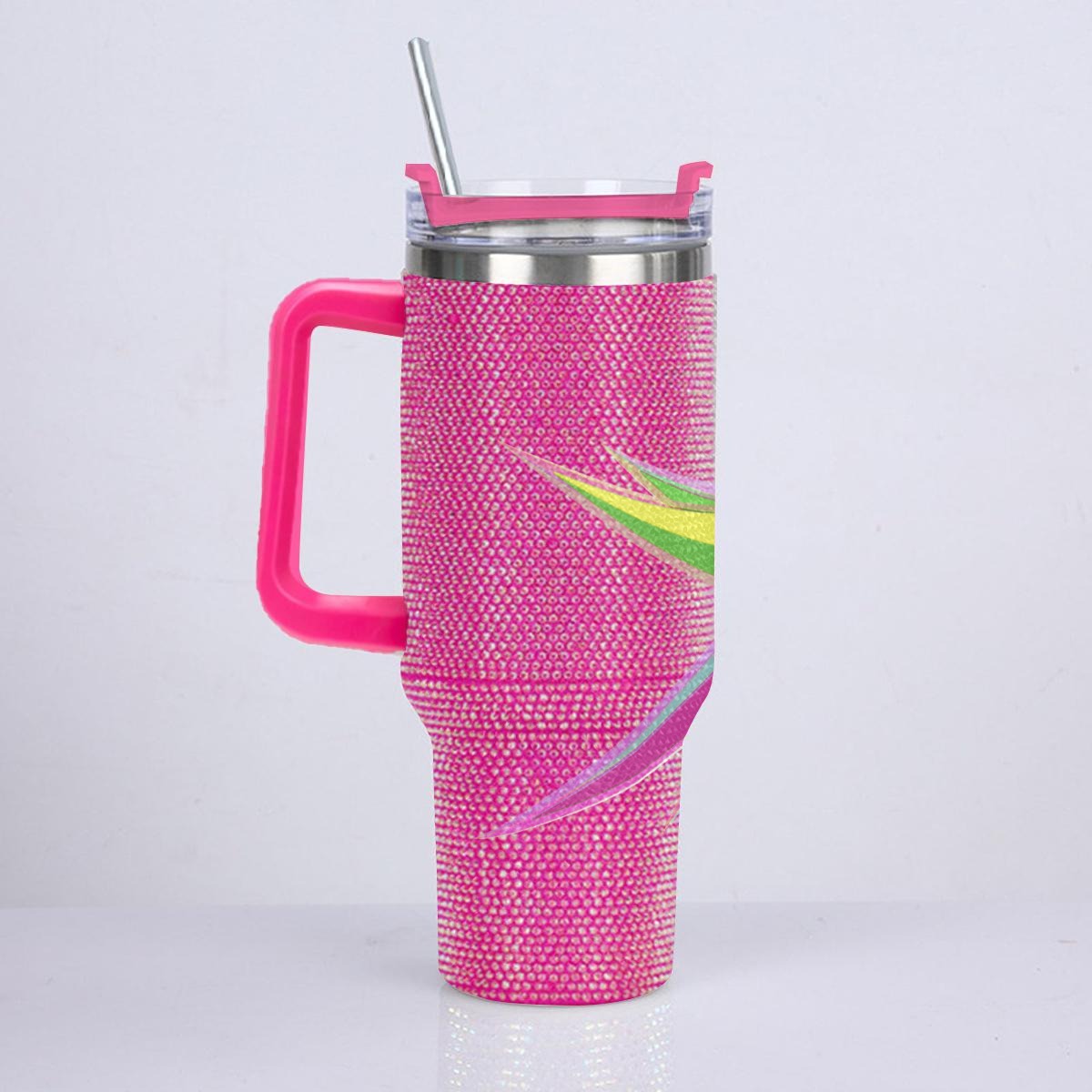 40oz Diamond Cup With Stainless Steel Straw