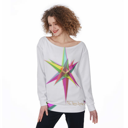 All-Over Print Women's Off-Shoulder Sweatshirt