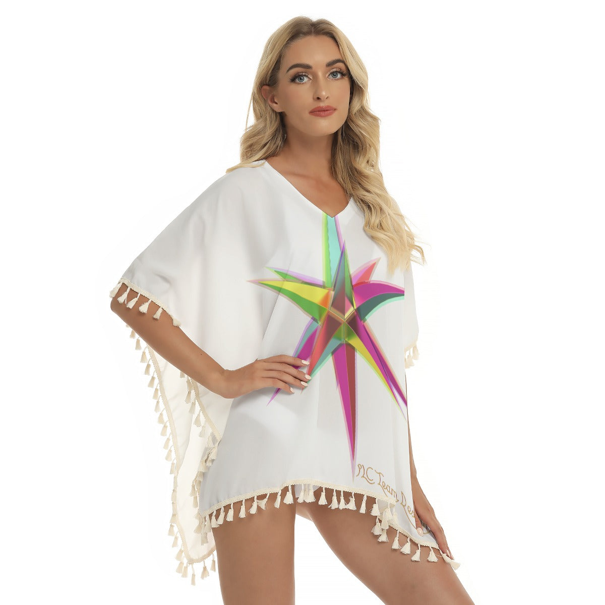 All-Over Print Women's Square Fringed Shawl
