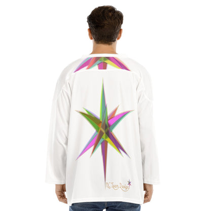 All-Over Print Men's V-neck Ice Hockey Jersey