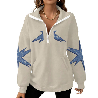 Women's Half-Zip Sweatshirt With Fleece|DTF