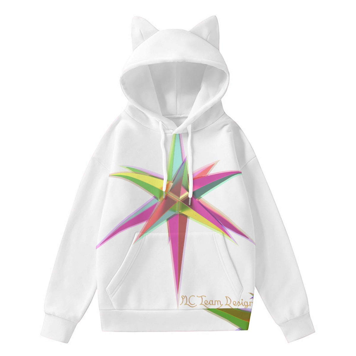 All-Over Print Women’s Hoodie With Decorative Ears