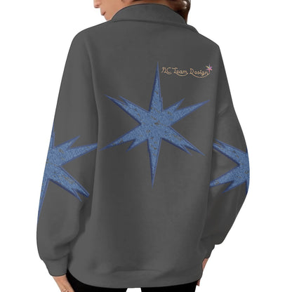 Women's Half-Zip Sweatshirt With Fleece|DTF