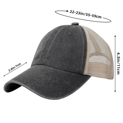 Vintage Washed Denim Mesh Cap Printed in USA