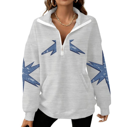 Women's Half-Zip Sweatshirt With Fleece|DTF