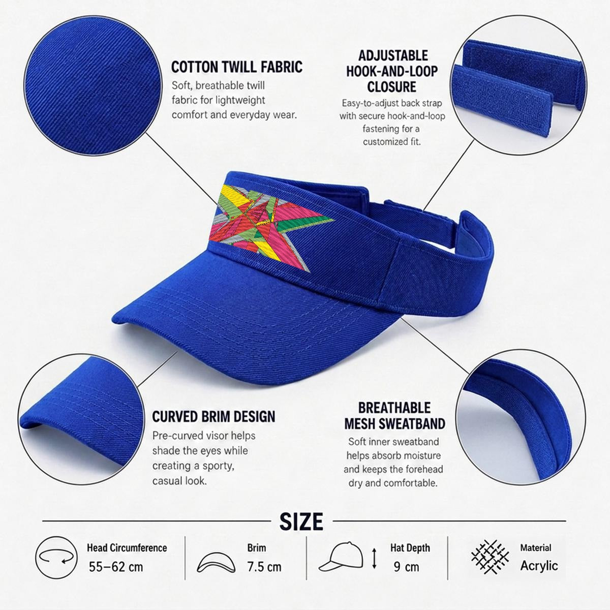 Embroidery Open-Top Visor