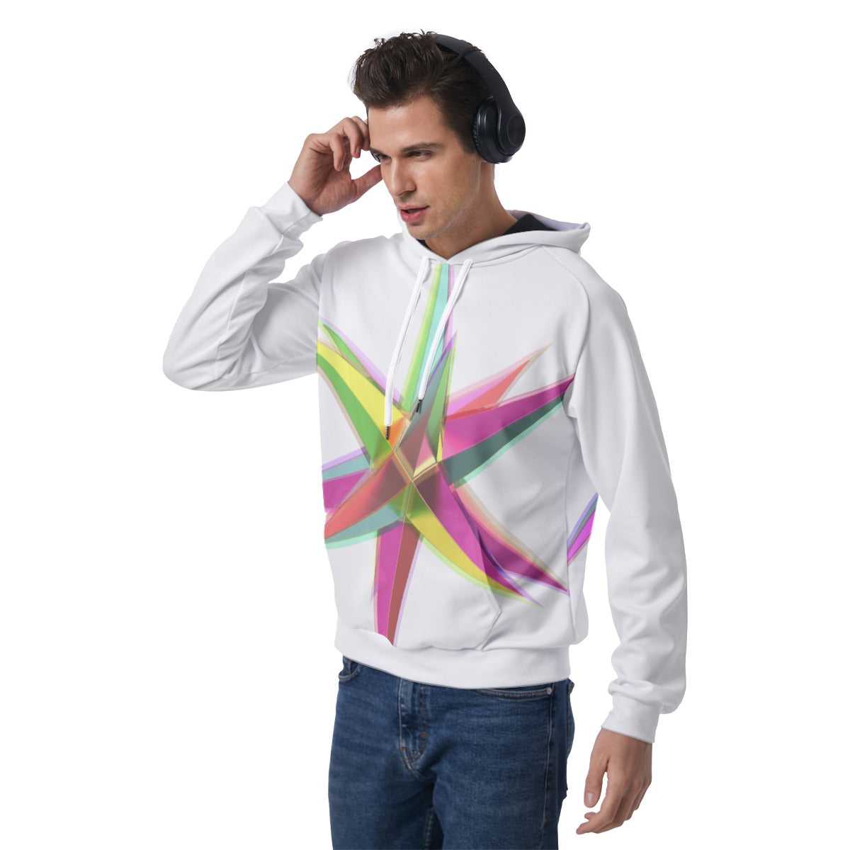 All-Over Print Men's Raglan Pullover Hoodie
