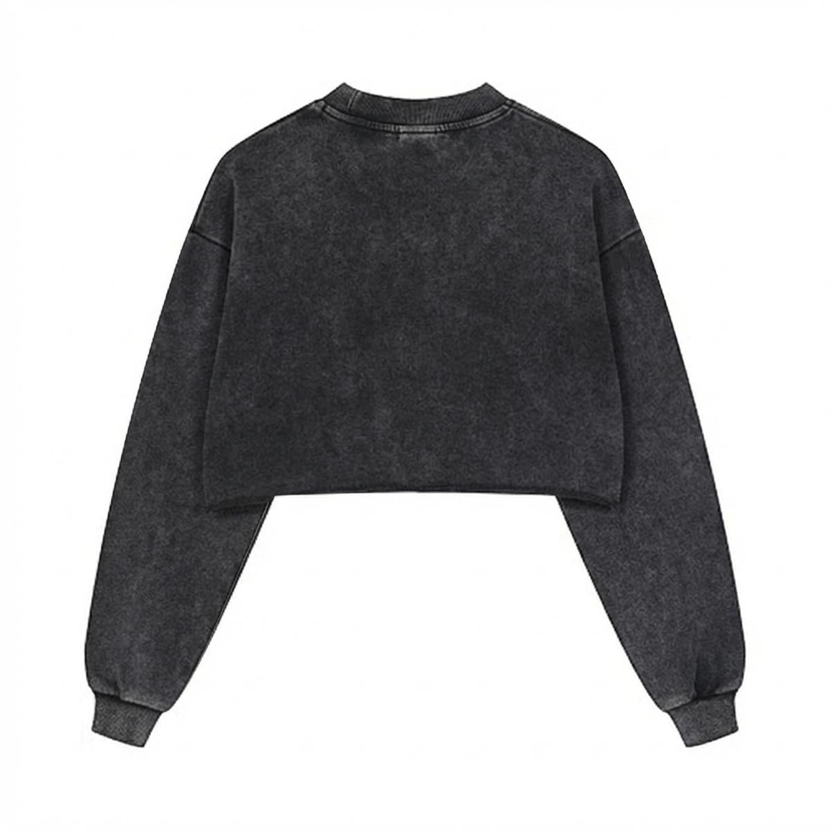 Women’s Cropped Distressed Sweatshirt|380GSM Cotton DTG