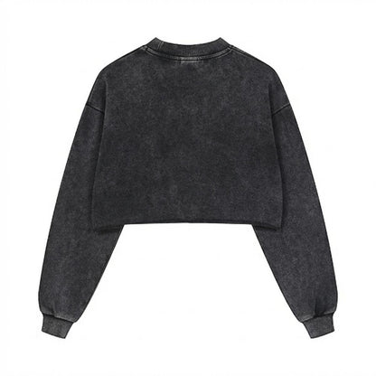 Women’s Cropped Distressed Sweatshirt|380GSM Cotton DTG