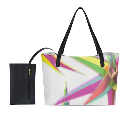 Shopping Tote Bag With Black Mini Purse