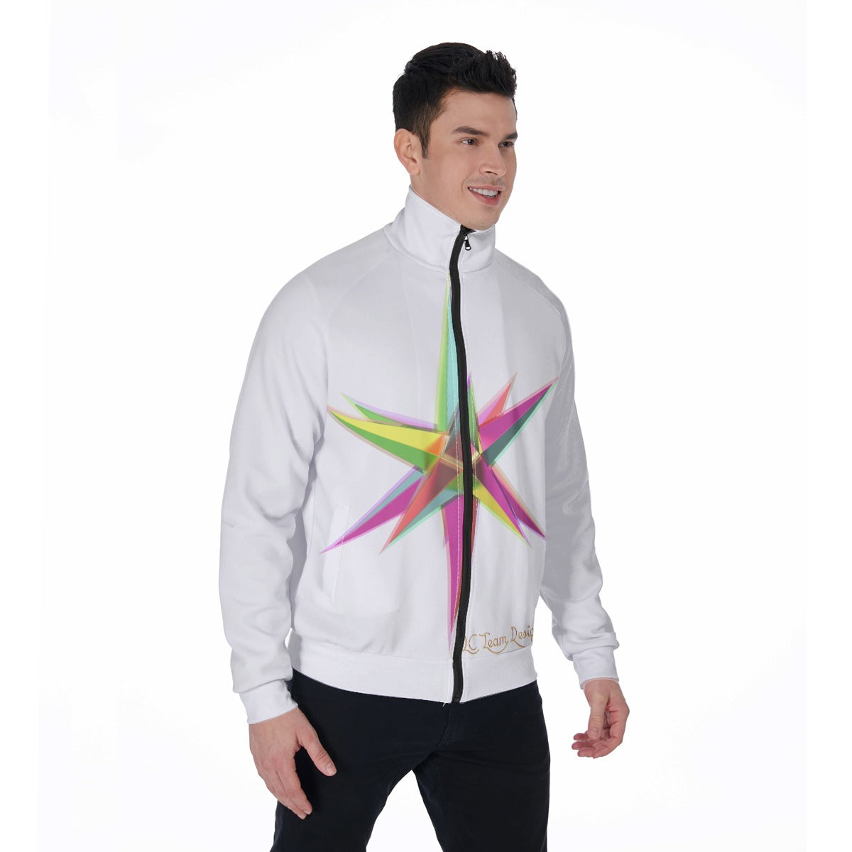 All-Over Print Men's Stand Collar Jacket
