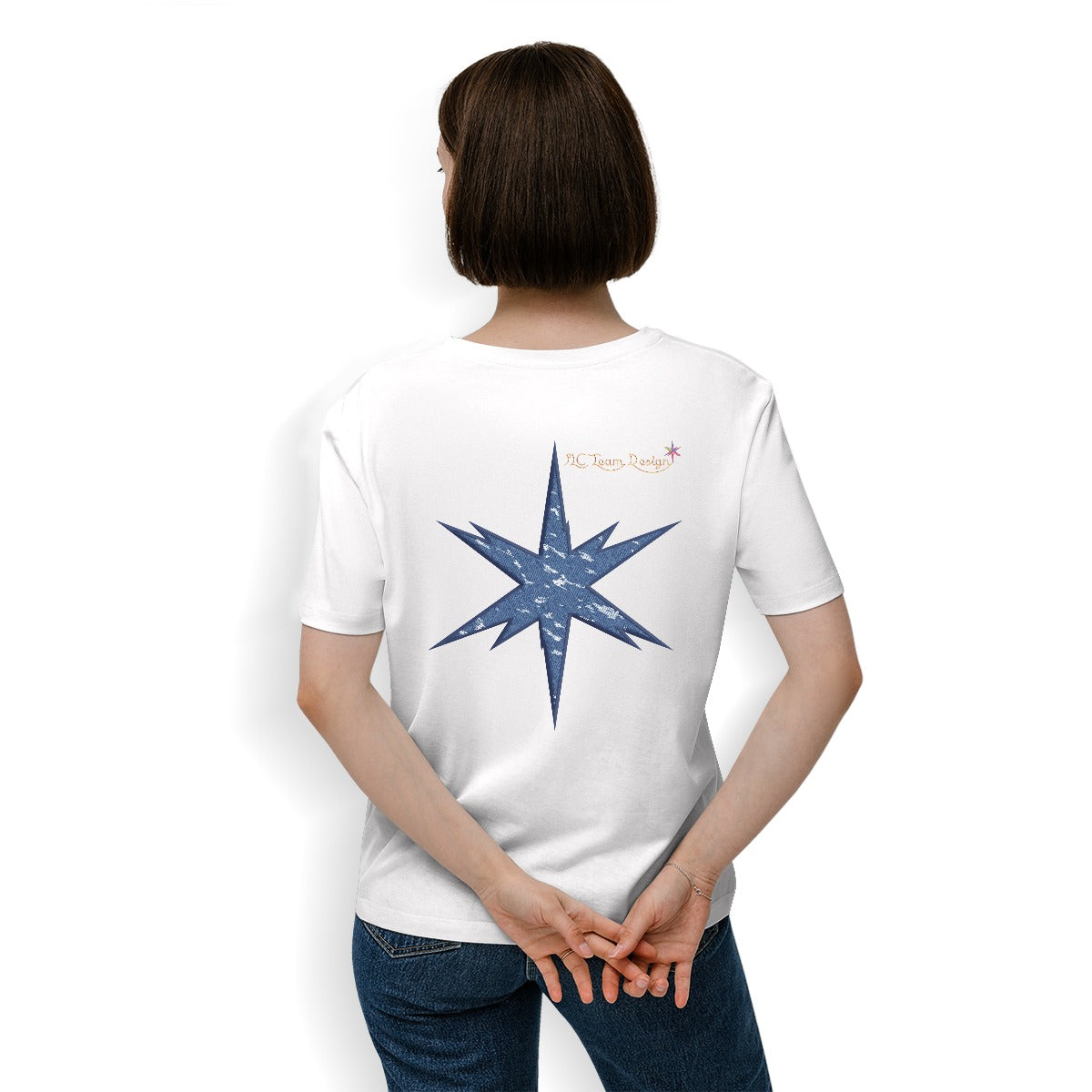 Women's Essential Crew Neck T-Shirt Printed in USA|180GSM Back DTF