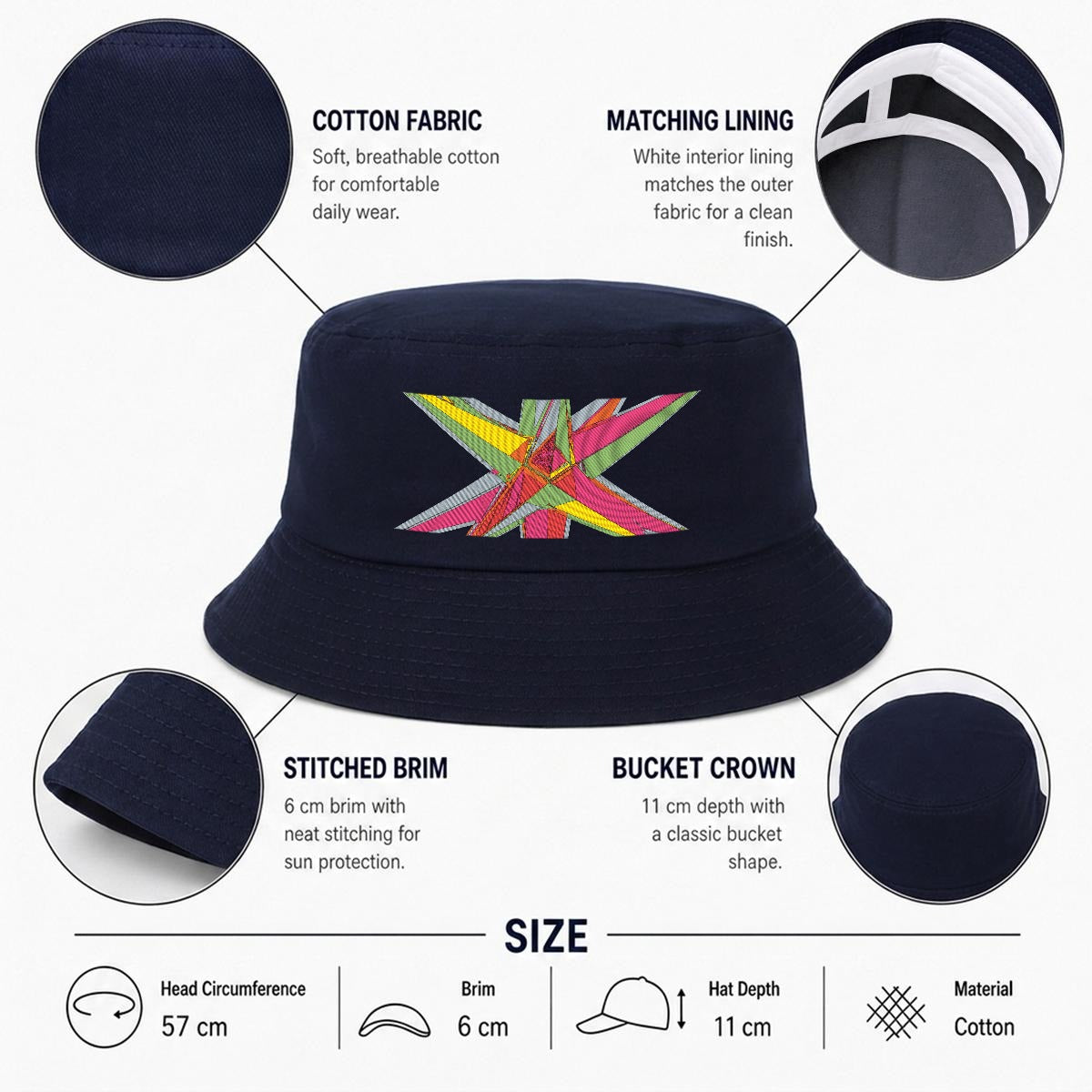 Embroidery Bucket Hat