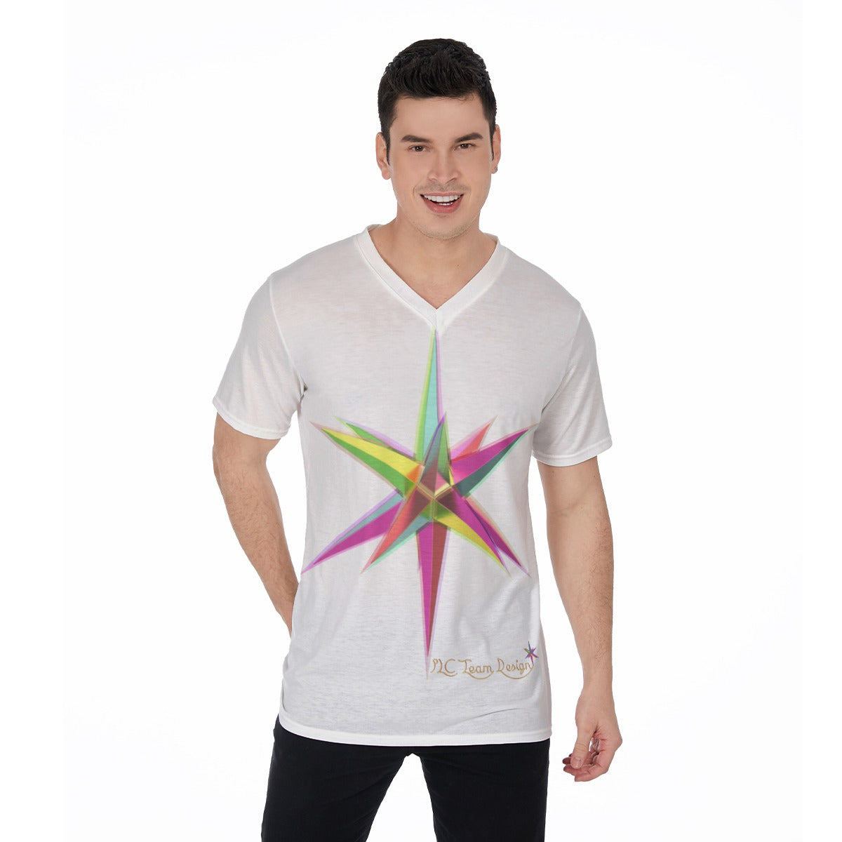 All-Over Print V-Neck T-Shirt